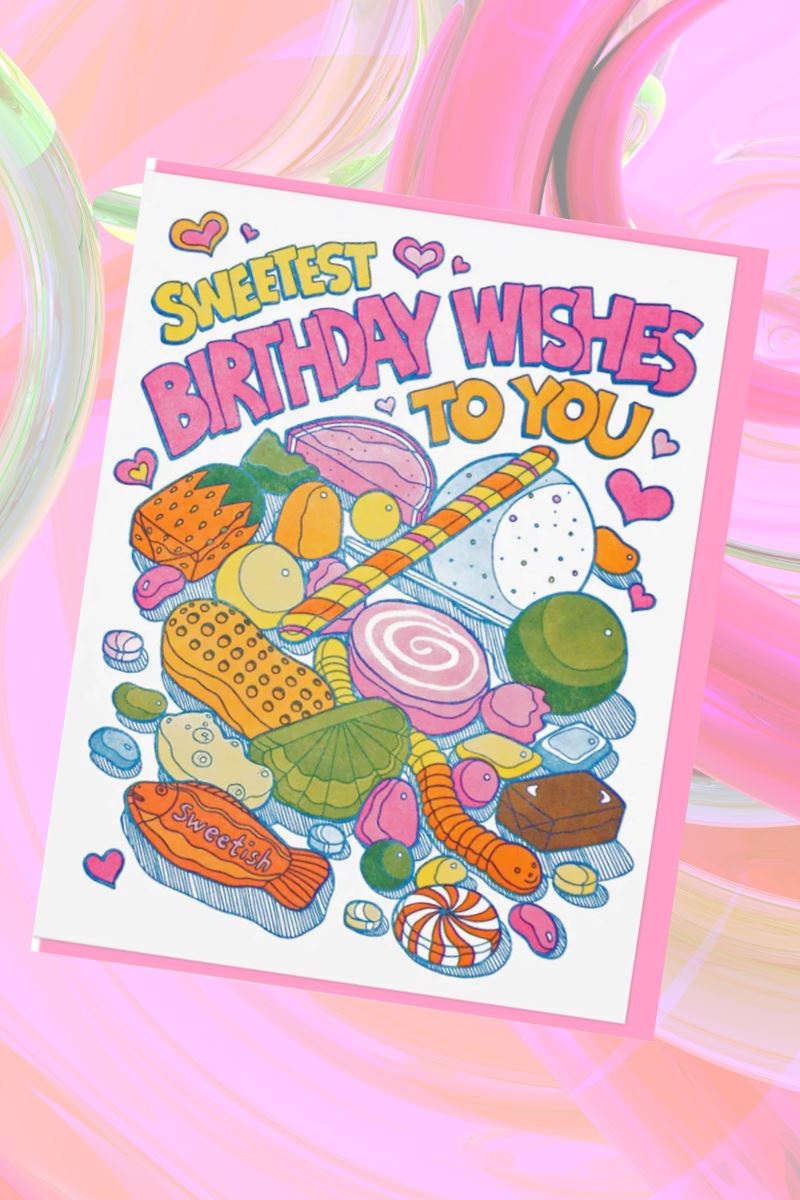 Sweetest Birthday Wishes Candy Greeting Card Greeting & Note Cards Lucky Horse Press 