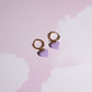 Sweetheart Huggie Charm Dangle Earrings Earrings Mure + Grand Purple 