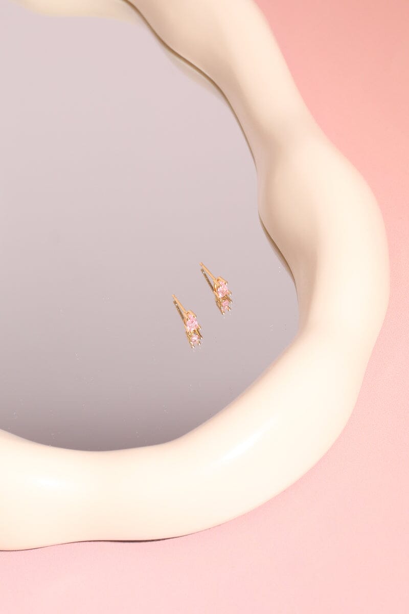 Tear Drops Sterling Silver Stud Earrings Earrings mure + grand Pink 