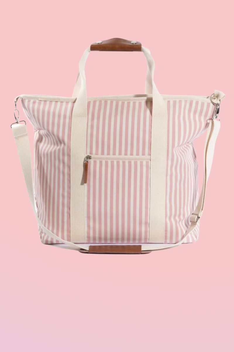 The Cooler Tote Bag in Pink Stripe Bags Business & Pleasure Co. 