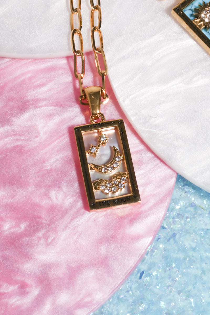 The Moon Tarot Card Pendant Necklace Necklaces Mure + Grand 