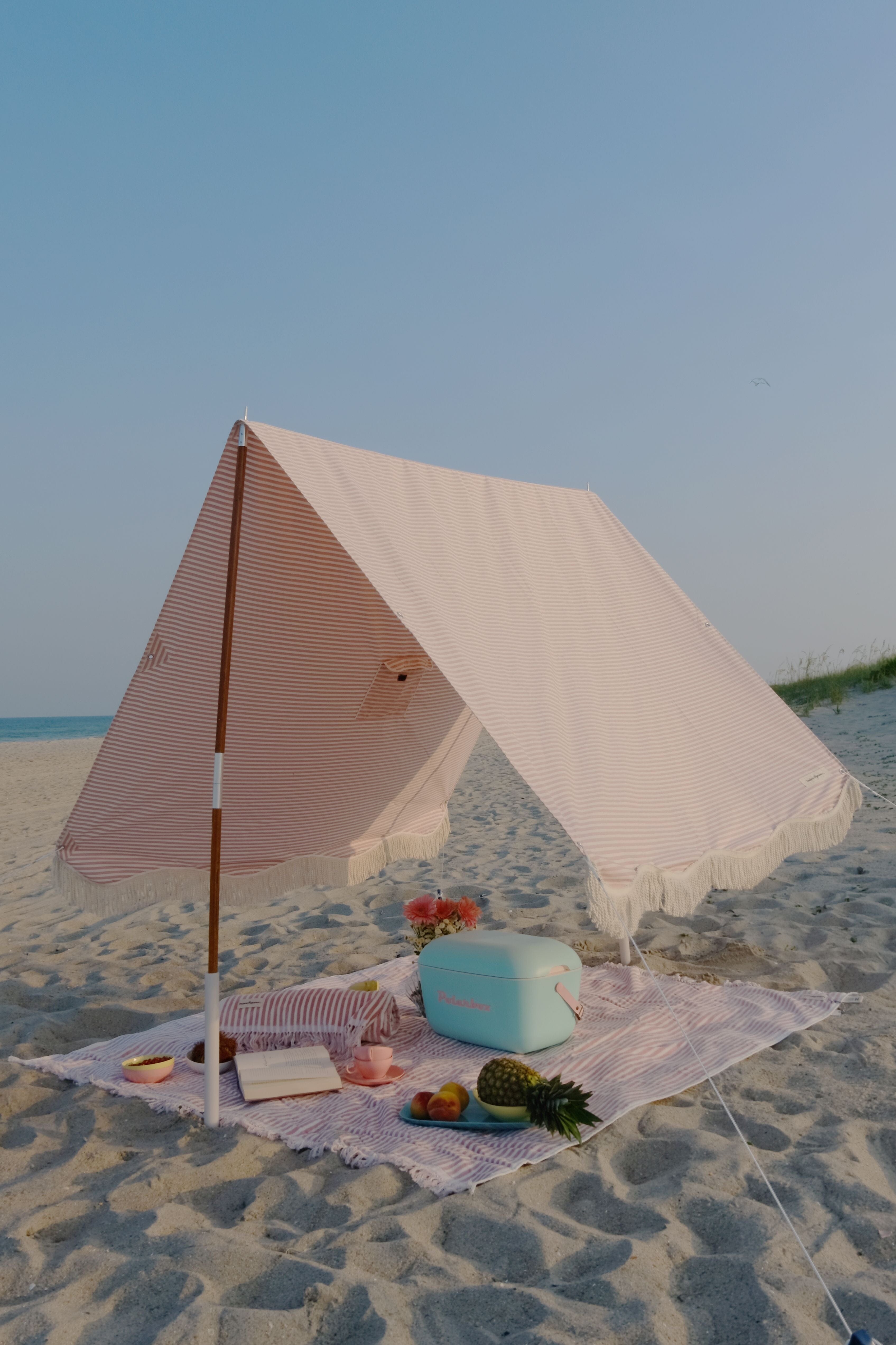 The Premium Beach Tent in Pink Stripe