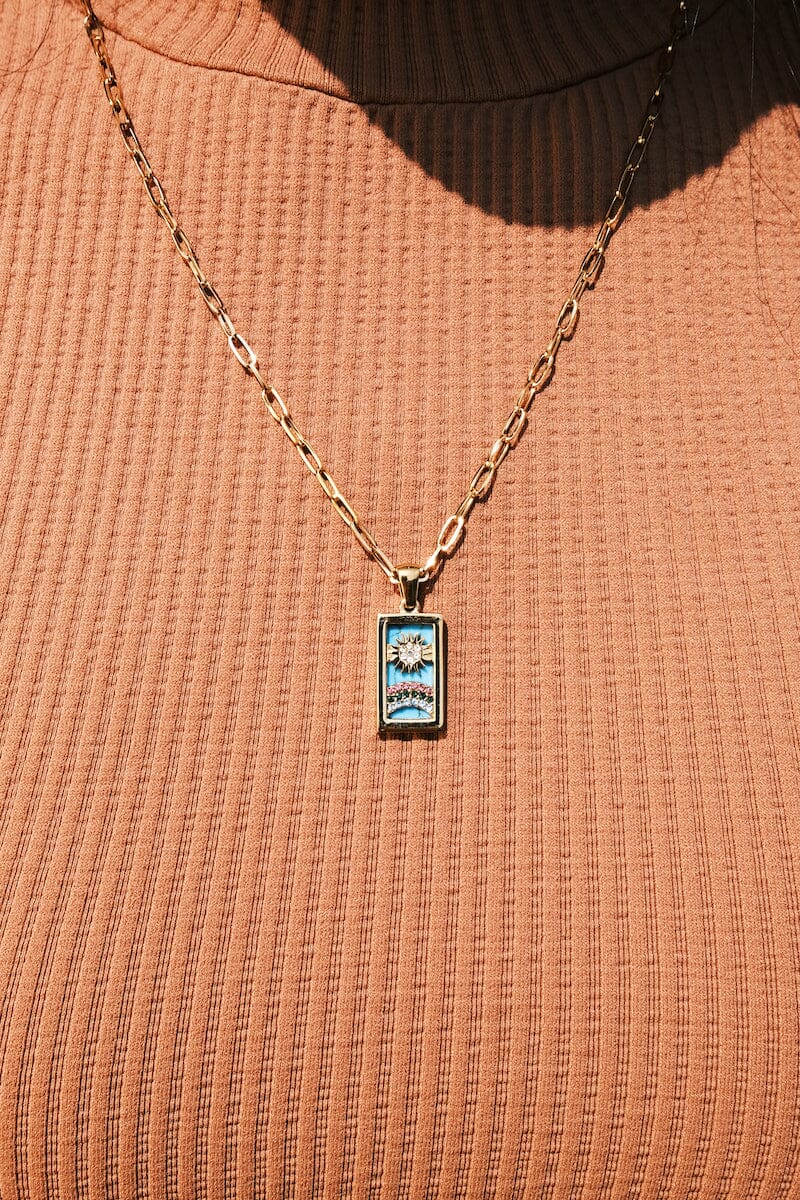 The Sun Tarot Card Pendant Necklace Necklaces Mure + Grand 