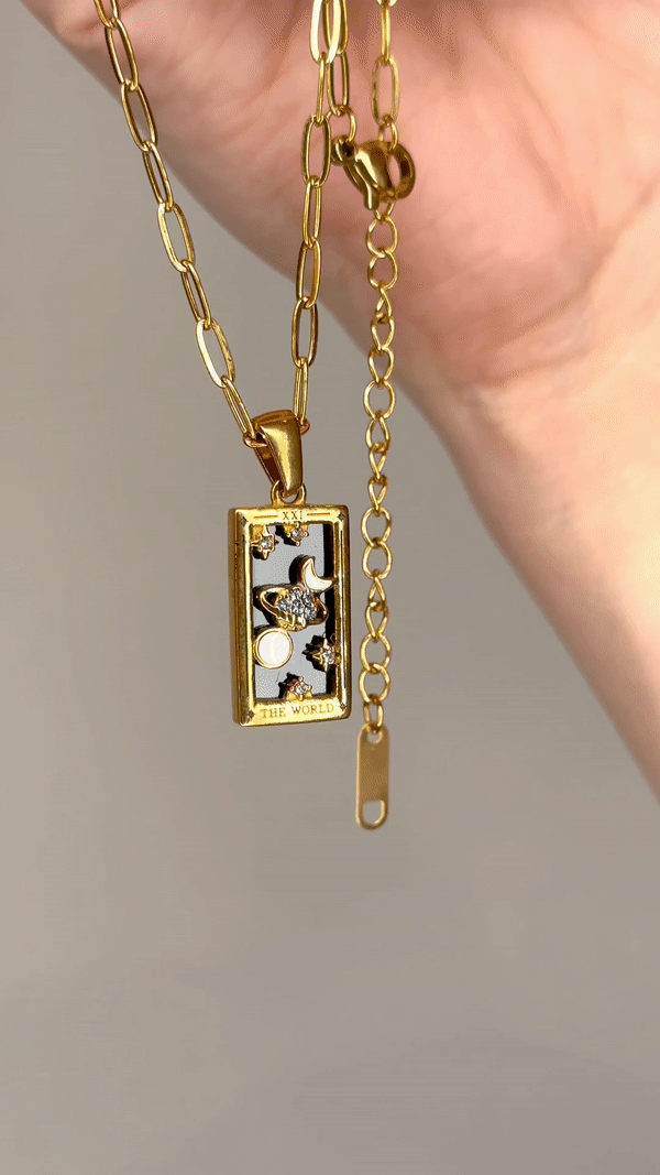 The World Tarot Card Pendant Necklace Necklaces Mure + Grand 
