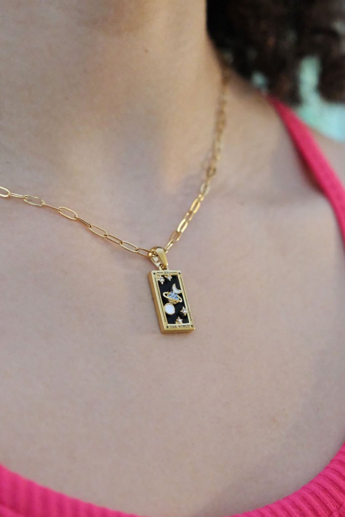 The World Tarot Card Pendant NecklaceMure + Grand