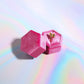 Velvet Octagon Ring Box Jewelry Box mure + grand Pink Poppy 
