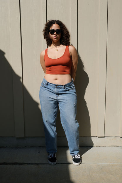 Yaya Ribbed Seamless Top Top mure + grand Sienna 