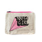 You Go Girl Canvas Pouch Inspirational Canvas Pouch Mulberry & Grand 